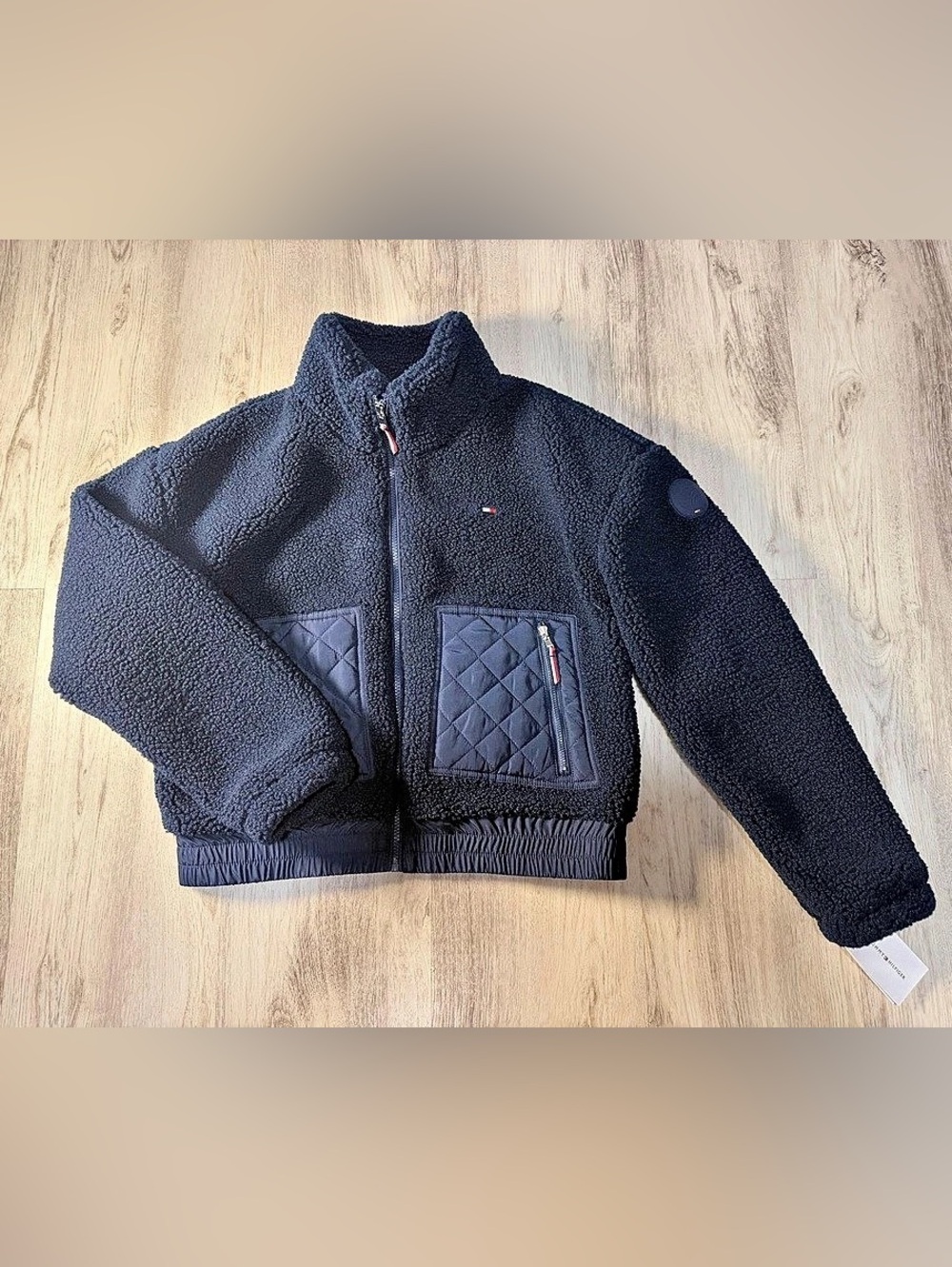 Tommy Hilfiger Navy Fleece Bomber Jacket